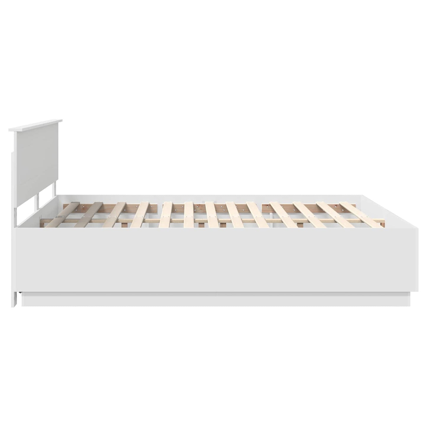 vidaXL Bed Frame with Headboard White 200 x 200 cm Engineered Wood