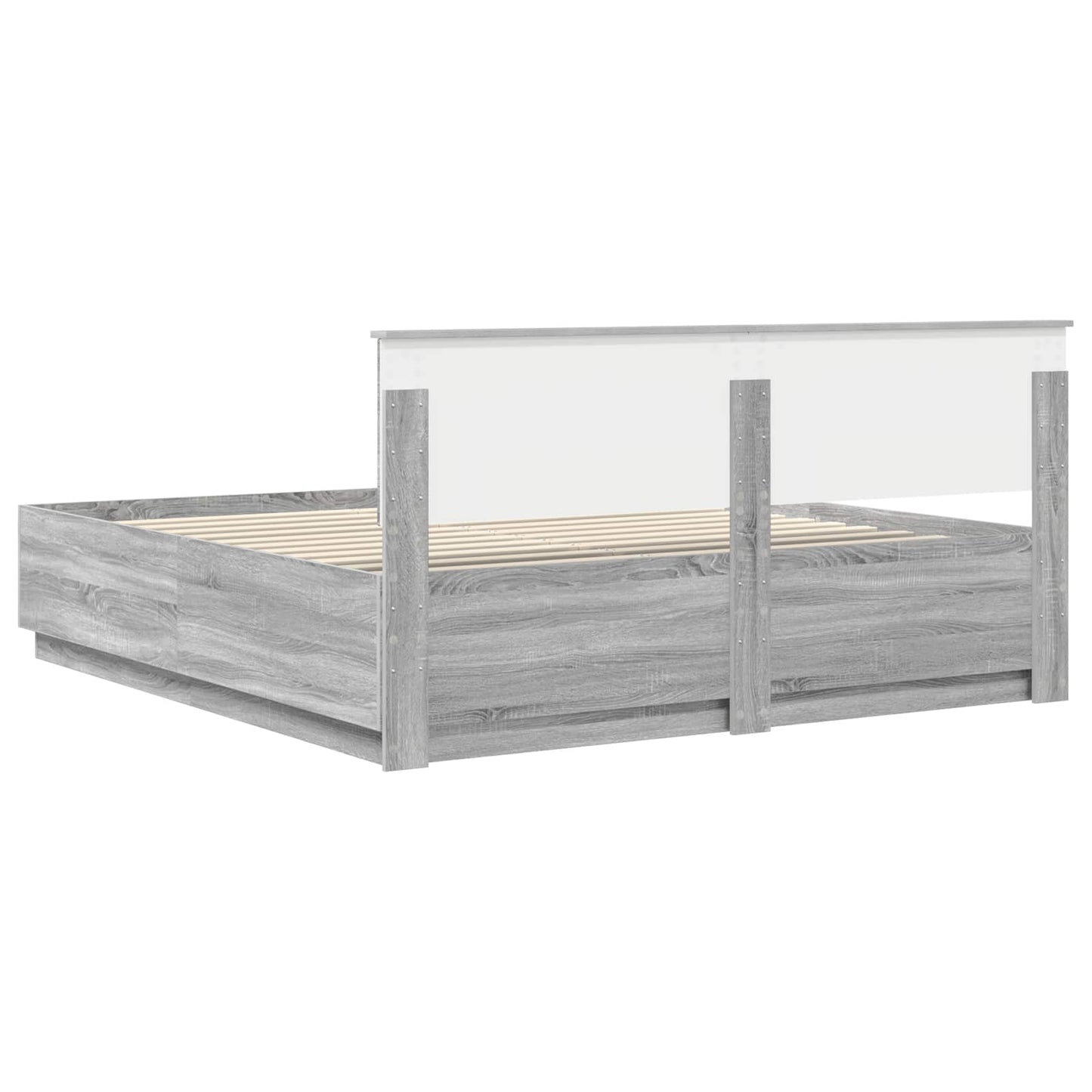 vidaXL Bed Frame Grey Sonoma 180 x 200 cm Engineered Wood