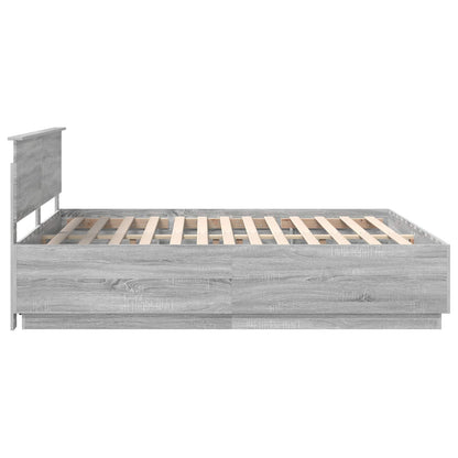 vidaXL Bed Frame Grey Sonoma 180 x 200 cm Engineered Wood