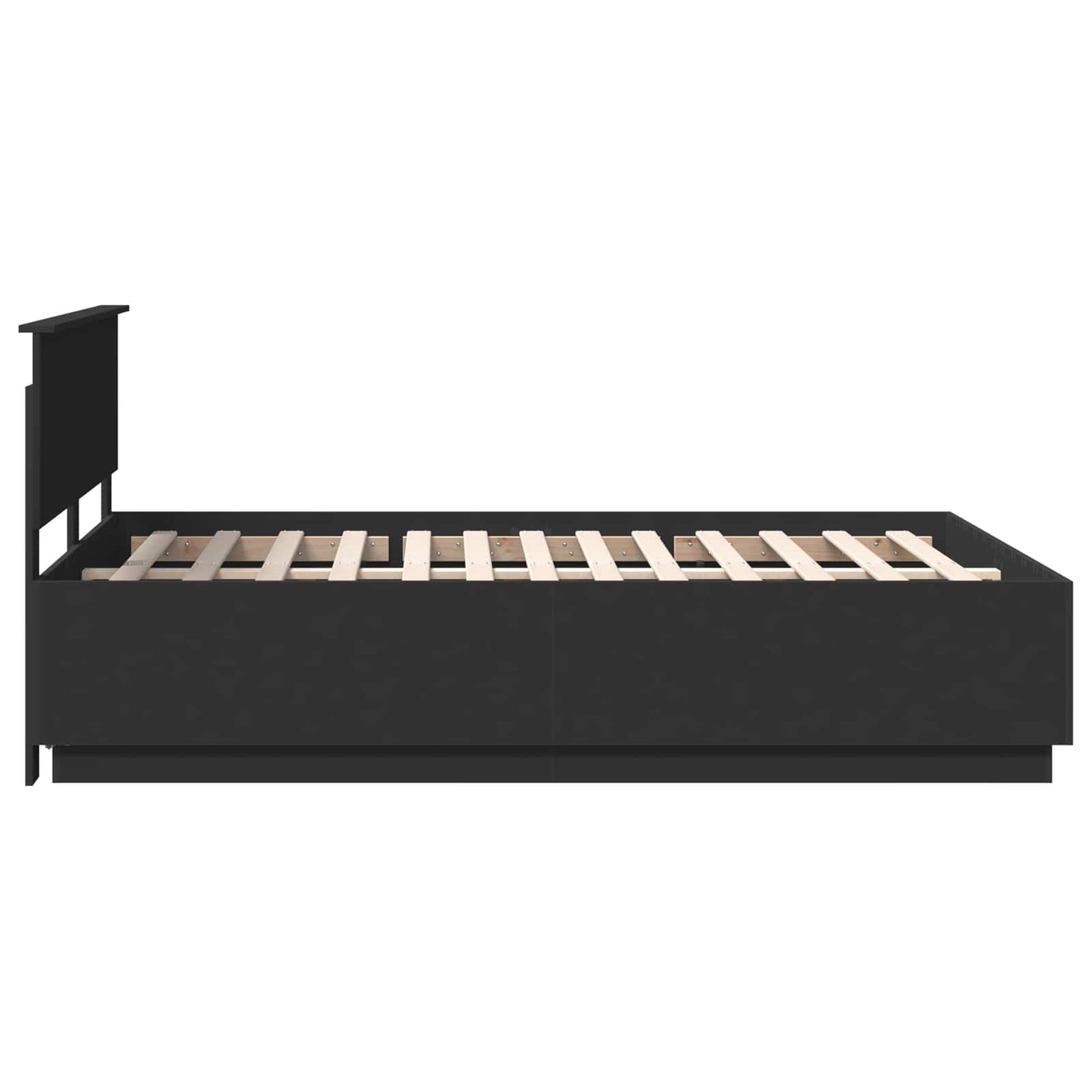 vidaXL Bed Frame with Headboard Black 150 x 200 cm Engineered Wood