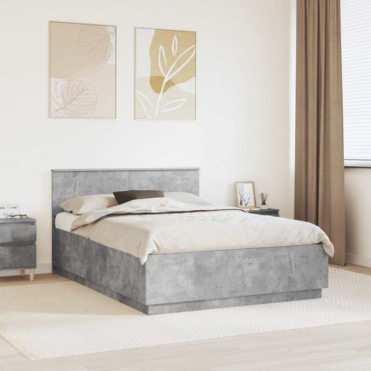 vidaXL Bed Frame Concrete Grey 150 x 200 cm Engineered Wood