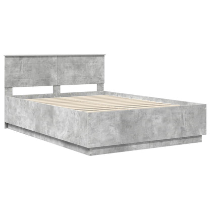 vidaXL Bed Frame Concrete Grey 150 x 200 cm Engineered Wood