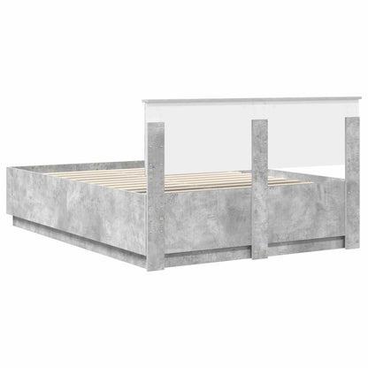vidaXL Bed Frame Concrete Grey 150 x 200 cm Engineered Wood