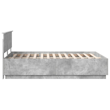 vidaXL Bed Frame Concrete Grey 150 x 200 cm Engineered Wood