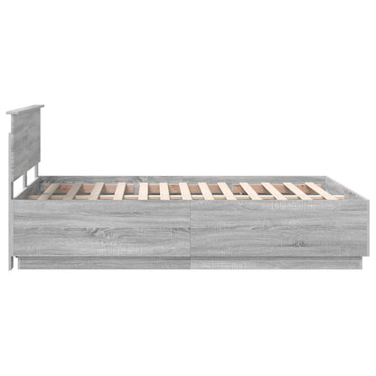 vidaXL Bed Frame Grey Sonoma 150 x 200 cm Engineered Wood