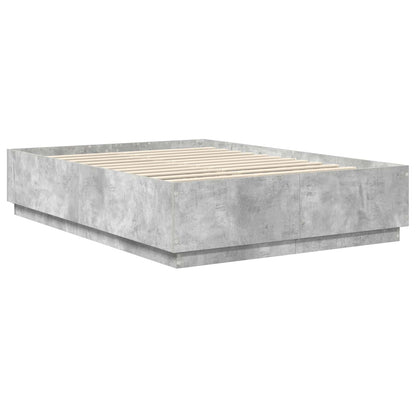 vidaXL Bed Frame Concrete Grey 140 x 190 cm Engineered Wood