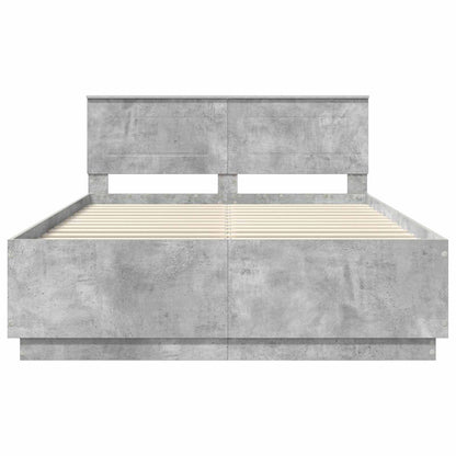 vidaXL Bed Frame Concrete Grey 140 x 190 cm Engineered Wood