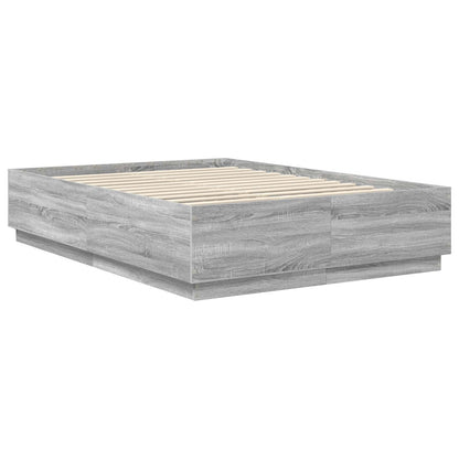 vidaXL Bed Frame Grey Sonoma 140 x 190 cm Engineered Wood