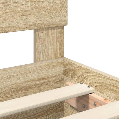 vidaXL Bed Frame Sonoma Oak 120 x 190 cm Engineered Wood