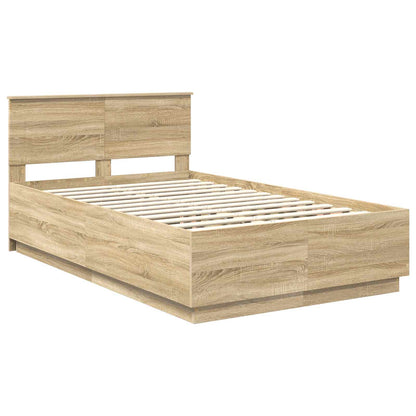 vidaXL Bed Frame Sonoma Oak 120 x 190 cm Engineered Wood