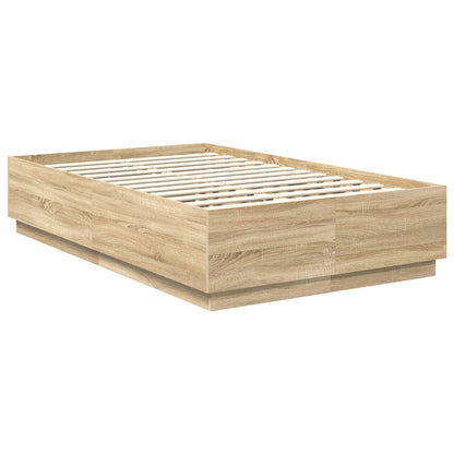 vidaXL Bed Frame Sonoma Oak 120 x 190 cm Engineered Wood
