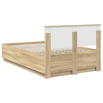 vidaXL Bed Frame Sonoma Oak 120 x 190 cm Engineered Wood
