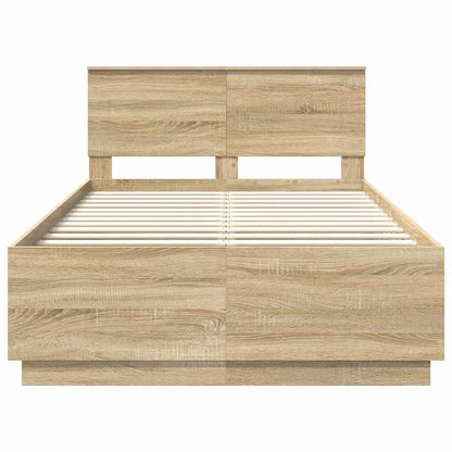 vidaXL Bed Frame Sonoma Oak 120 x 190 cm Engineered Wood