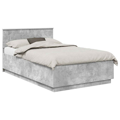 vidaXL Bed Frame Concrete Grey 120 x 190 cm Engineered Wood