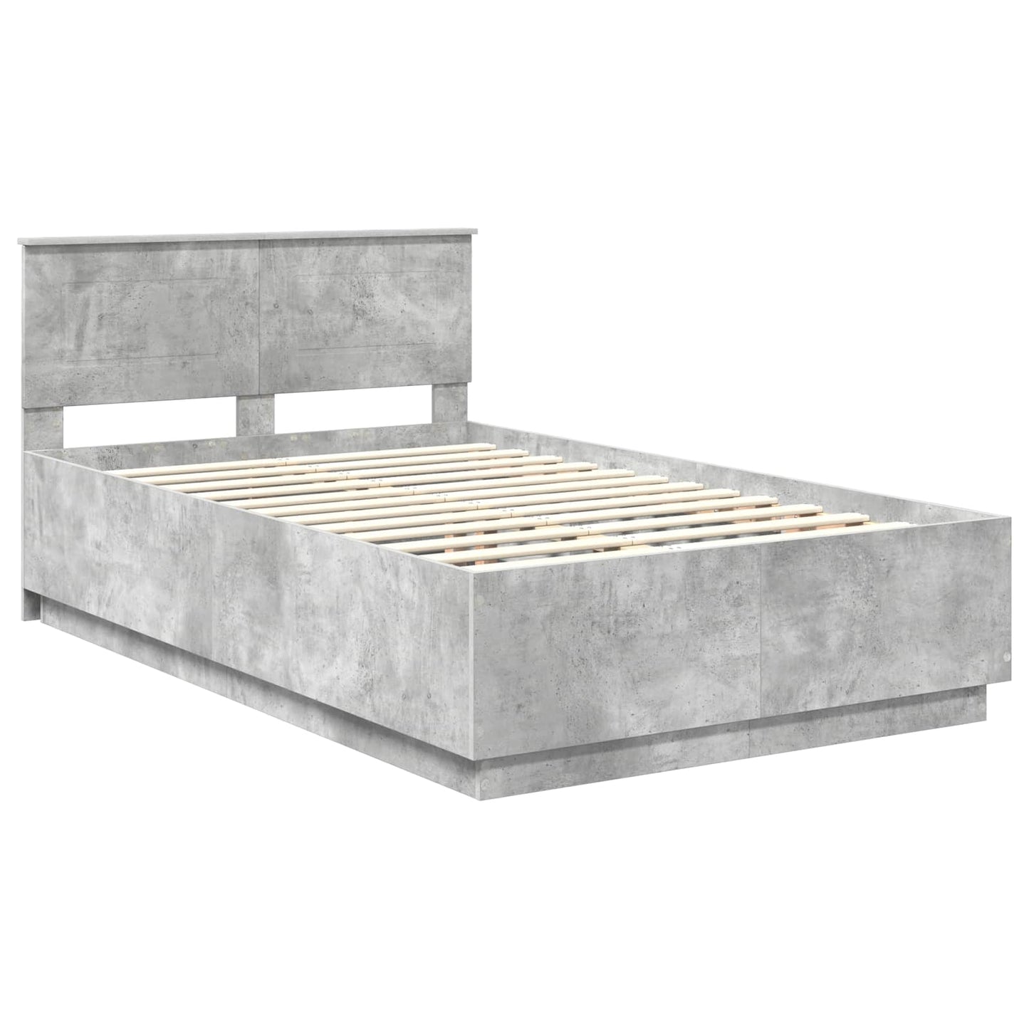 vidaXL Bed Frame Concrete Grey 120 x 190 cm Engineered Wood