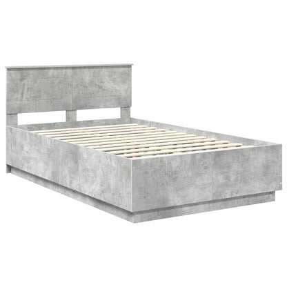 vidaXL Bed Frame Concrete Grey 120 x 190 cm Engineered Wood