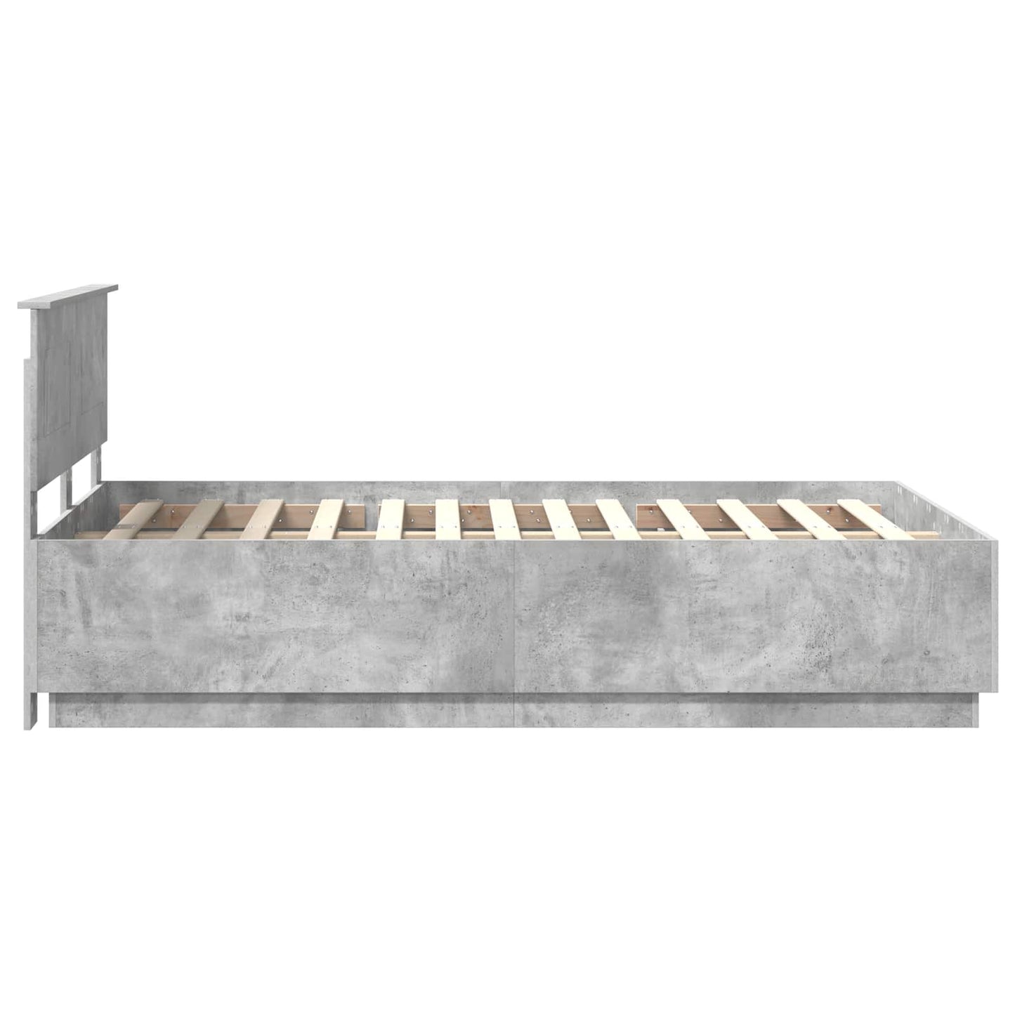 vidaXL Bed Frame Concrete Grey 120 x 190 cm Engineered Wood