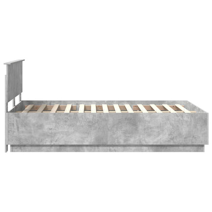 vidaXL Bed Frame Concrete Grey 120 x 190 cm Engineered Wood