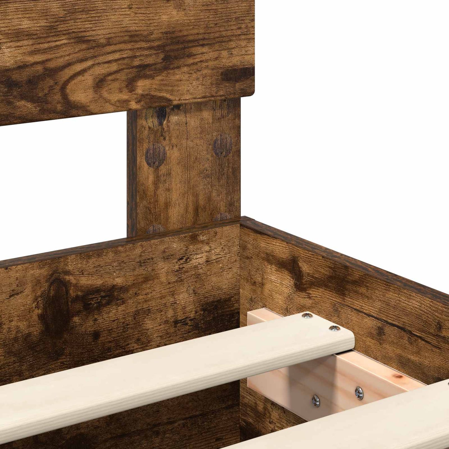 vidaXL Bed Frame Smoked Oak 120 x 190 cm Engineered Wood