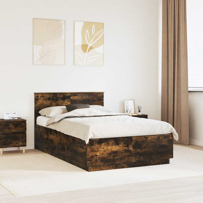 vidaXL Bed Frame Smoked Oak 120 x 190 cm Engineered Wood