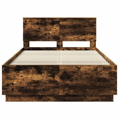 vidaXL Bed Frame Smoked Oak 120 x 190 cm Engineered Wood