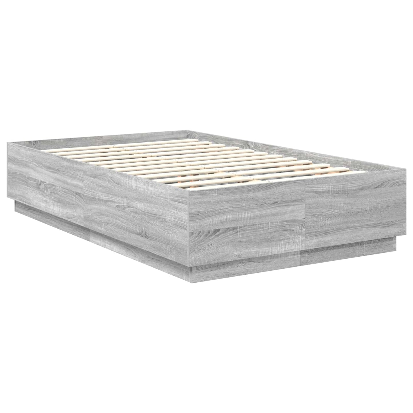 vidaXL Bed Frame Grey Sonoma 120 x 190 cm Engineered Wood