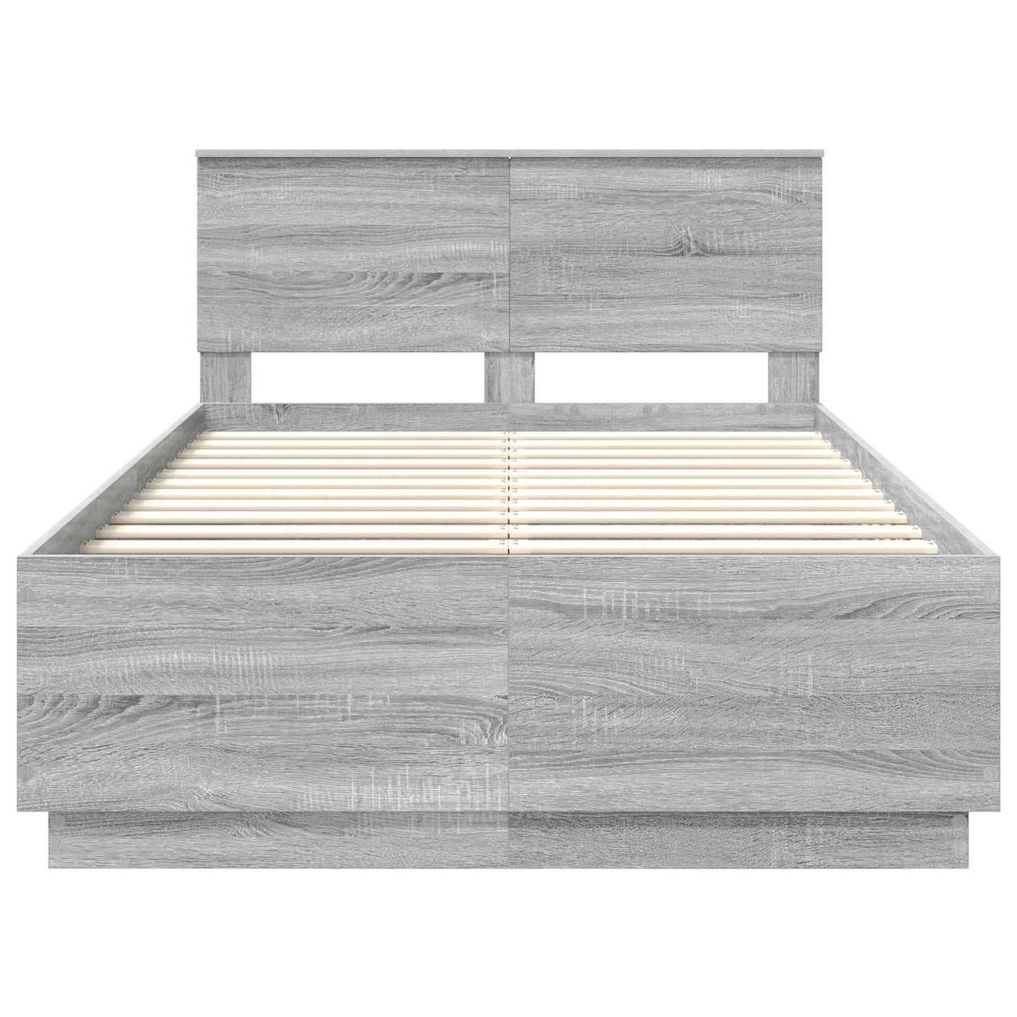 vidaXL Bed Frame Grey Sonoma 120 x 190 cm Engineered Wood
