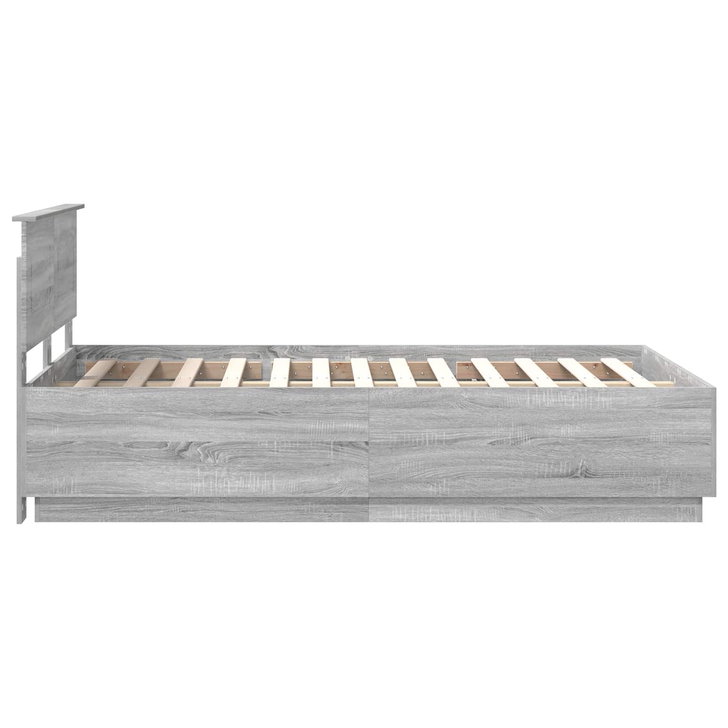 vidaXL Bed Frame Grey Sonoma 120 x 190 cm Engineered Wood