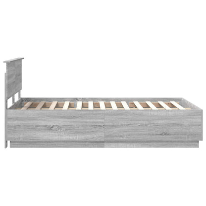 vidaXL Bed Frame Grey Sonoma 120 x 190 cm Engineered Wood