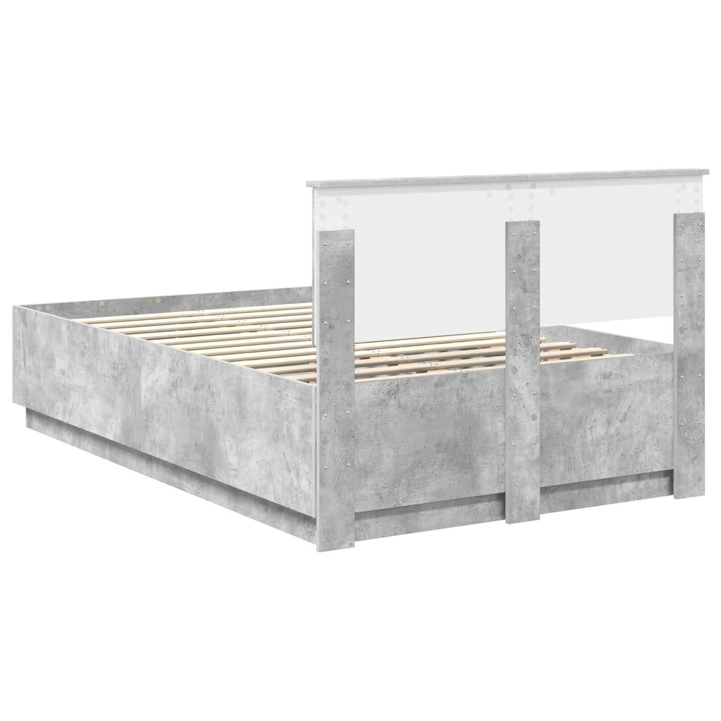 vidaXL Bed Frame Concrete Grey 120 x 200 cm Engineered Wood