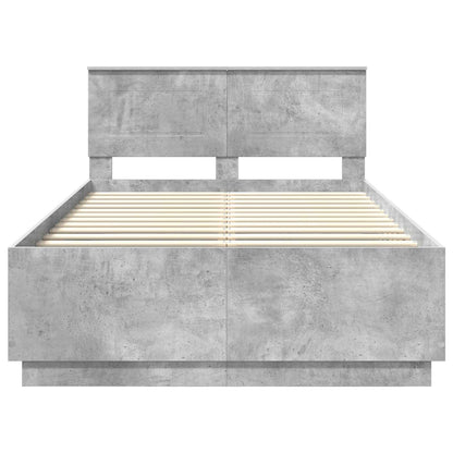 vidaXL Bed Frame Concrete Grey 120 x 200 cm Engineered Wood
