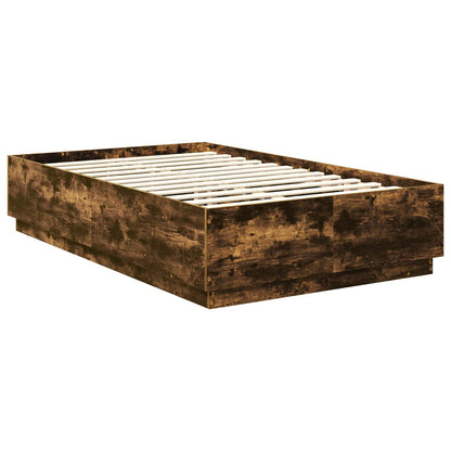 vidaXL Bed Frame Smoked Oak 120 x 200 cm Engineered Wood
