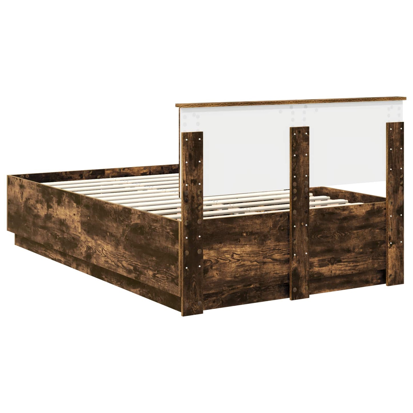 vidaXL Bed Frame Smoked Oak 120 x 200 cm Engineered Wood