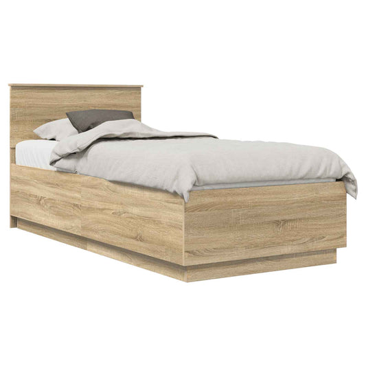 vidaXL Bed Frame Sonoma Oak 100 x 200 cm Engineered Wood