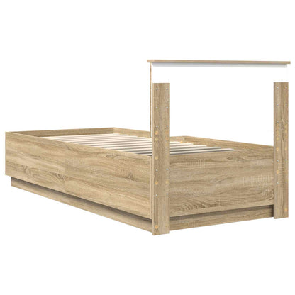 vidaXL Bed Frame Sonoma Oak 100 x 200 cm Engineered Wood