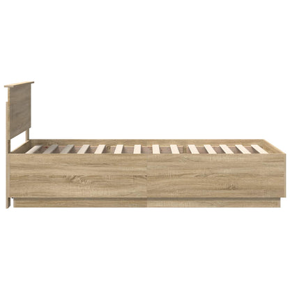 vidaXL Bed Frame Sonoma Oak 100 x 200 cm Engineered Wood