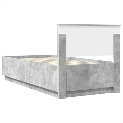 vidaXL Bed Frame Concrete Grey 100 x 200 cm Engineered Wood