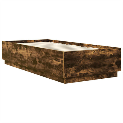 vidaXL Bed Frame Smoked Oak 100 x 200 cm Engineered Wood