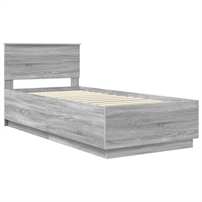 vidaXL Bed Frame Grey Sonoma 100 x 200 cm Engineered Wood