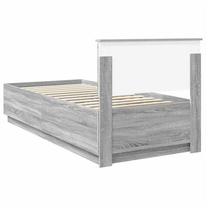 vidaXL Bed Frame Grey Sonoma 100 x 200 cm Engineered Wood