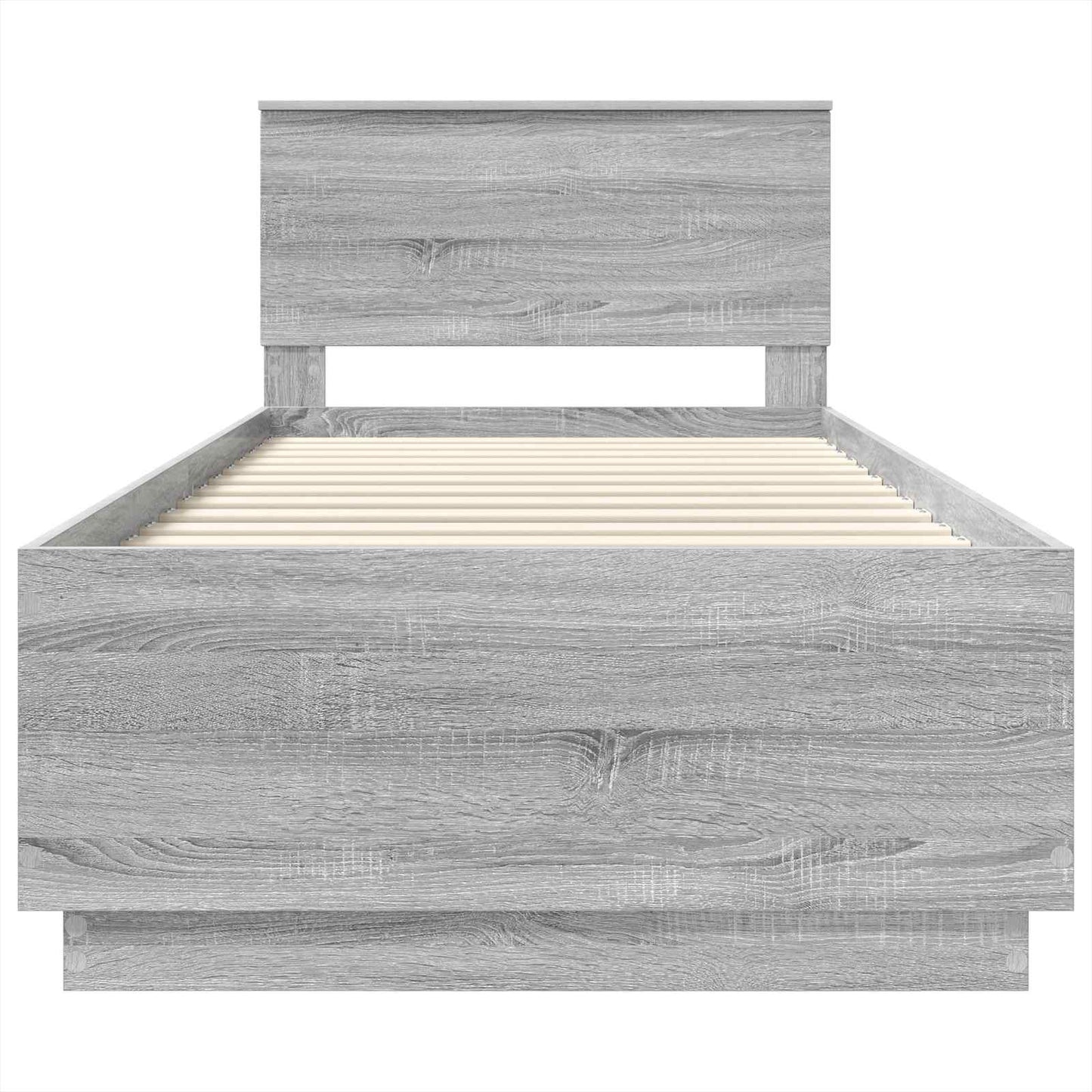 vidaXL Bed Frame Grey Sonoma 100 x 200 cm Engineered Wood