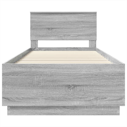 vidaXL Bed Frame Grey Sonoma 100 x 200 cm Engineered Wood