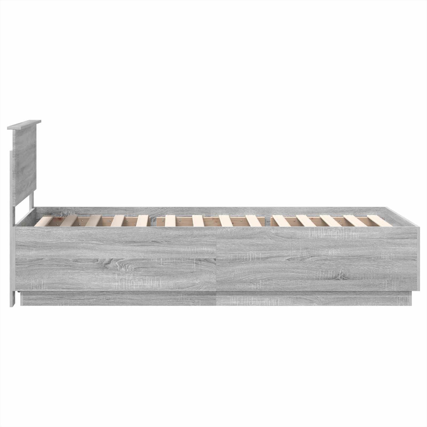 vidaXL Bed Frame Grey Sonoma 100 x 200 cm Engineered Wood