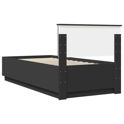 vidaXL Bed Frame with Headboard Black 90 x 190 cm Engineered Wood