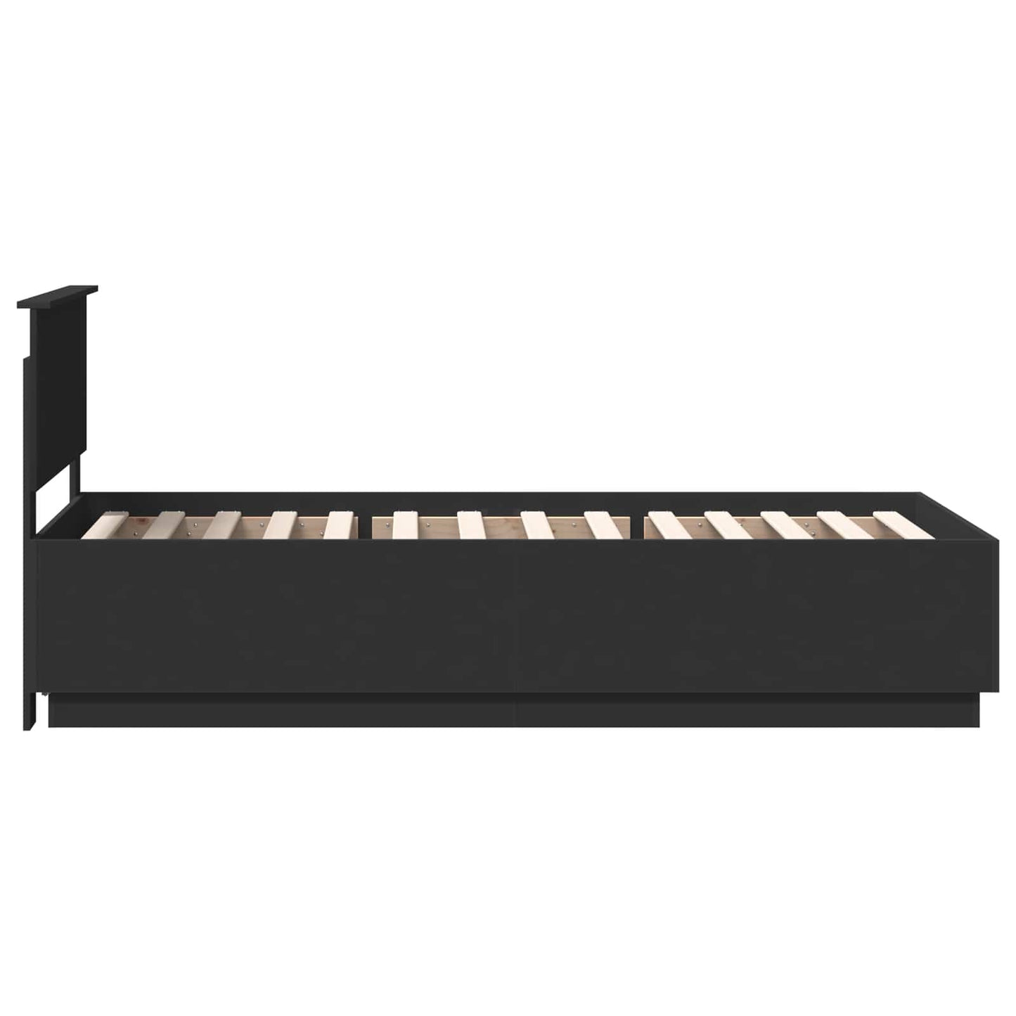vidaXL Bed Frame with Headboard Black 90 x 200 cm Engineered Wood