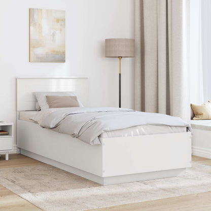 vidaXL Bed Frame with Headboard White 75 x 190 cm Engineered Wood