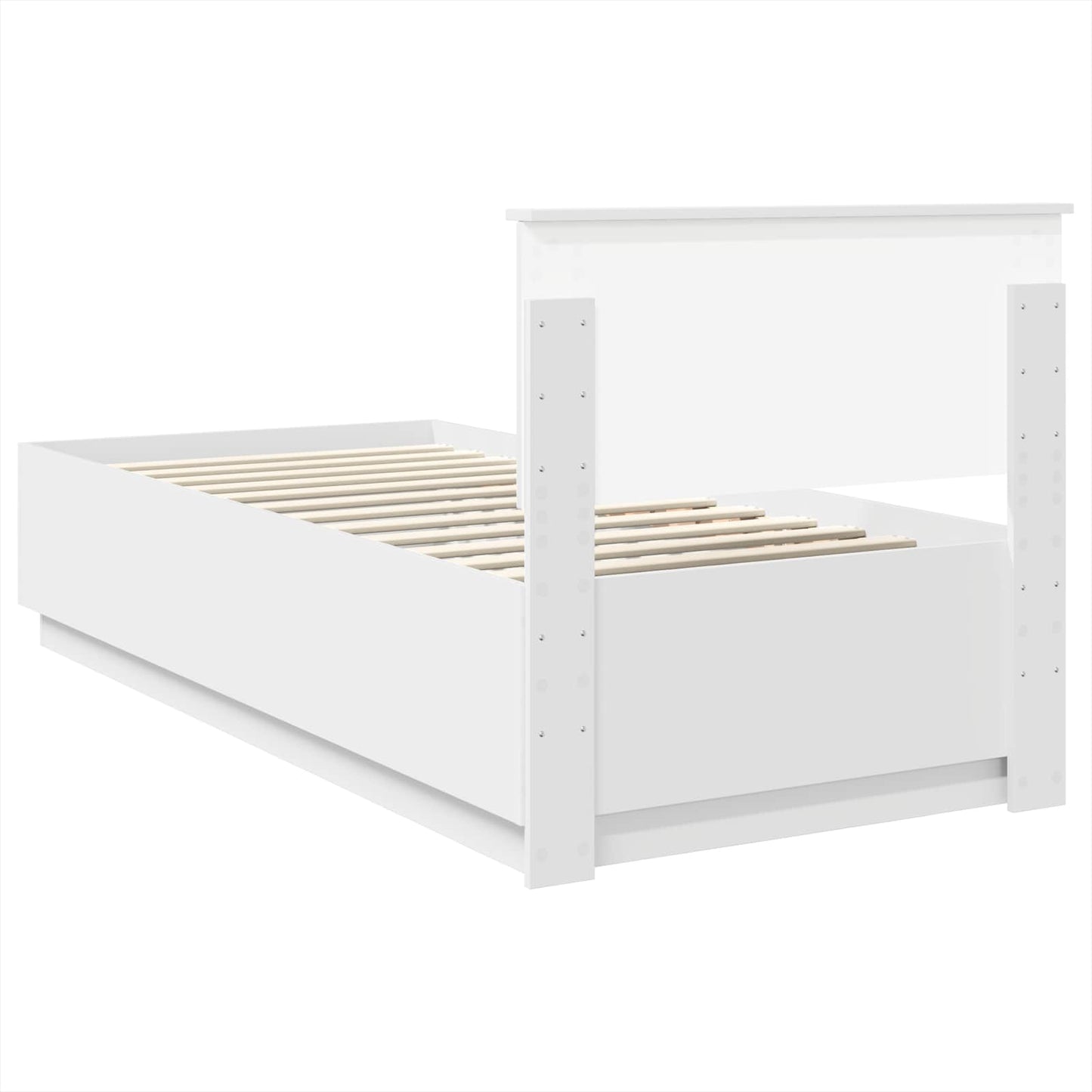 vidaXL Bed Frame with Headboard White 75 x 190 cm Engineered Wood
