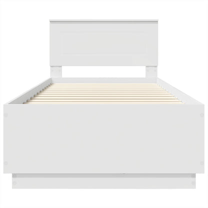 vidaXL Bed Frame with Headboard White 75 x 190 cm Engineered Wood