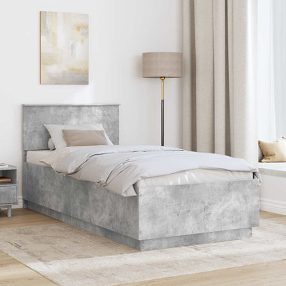 vidaXL Bed Frame Concrete Grey 70 x 190 cm Engineered Wood