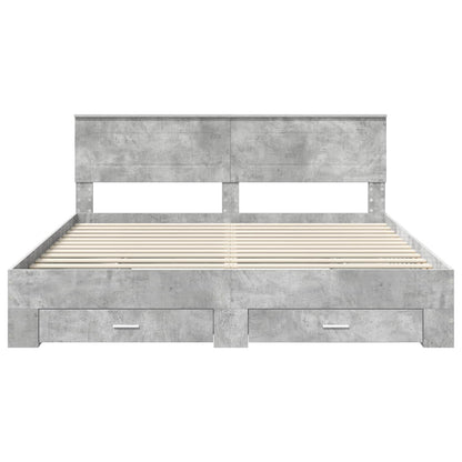 vidaXL Bed Frame Concrete Grey 200 x 200 cm Engineered Wood